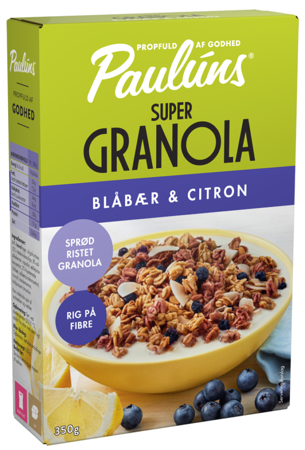 PAULÚNS SUPER GRANOLA BLÅBÆR & CITRON